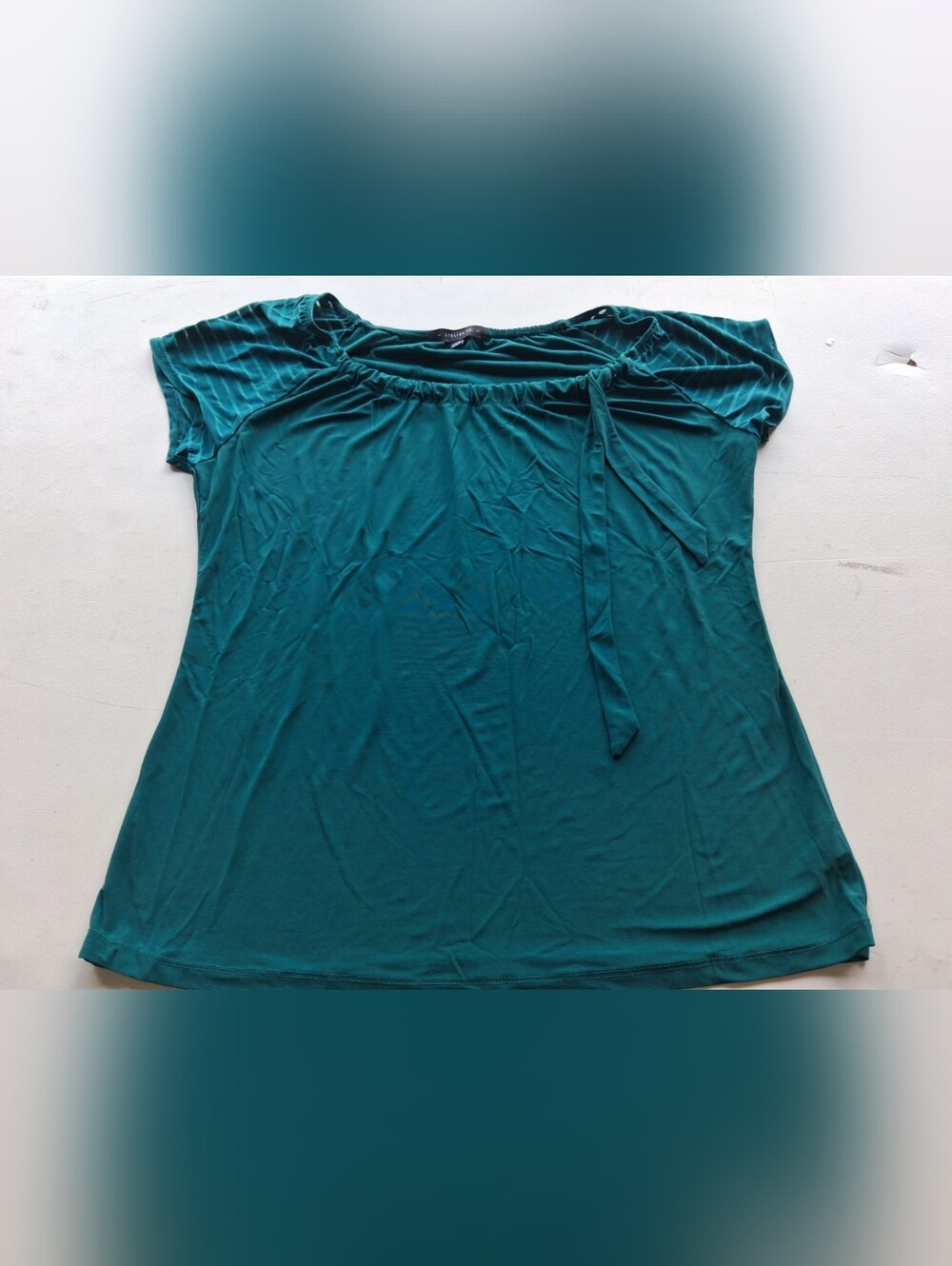 Teal Off-Shoulder Stretch Top